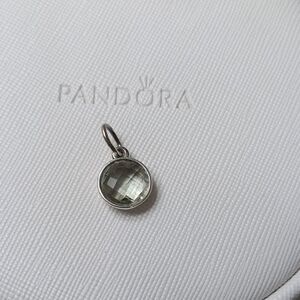 Pandora Vintage Stirling Silver And Green Amethyst Faceted Pendant